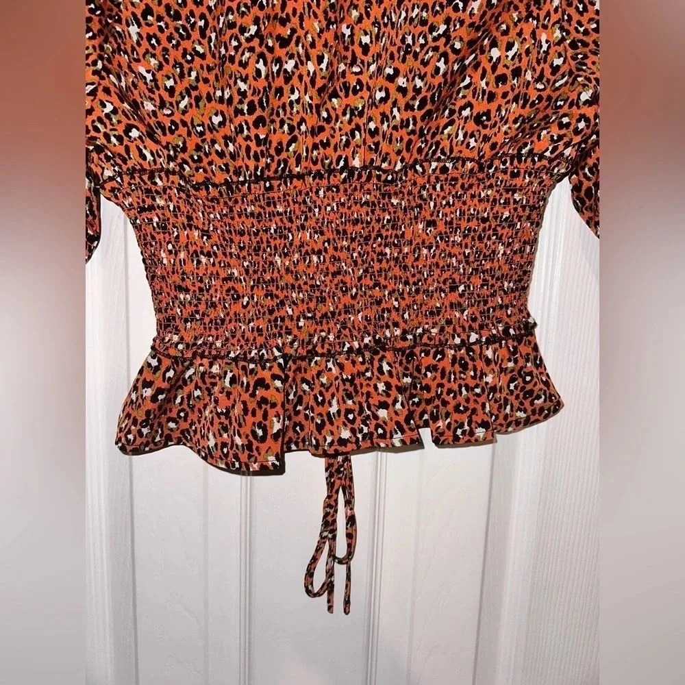 L.N.V. 70's Retro Boho Blouse Tunic Top Lace Up Bodice Long Sleeve Size M - Picture 3 of 5